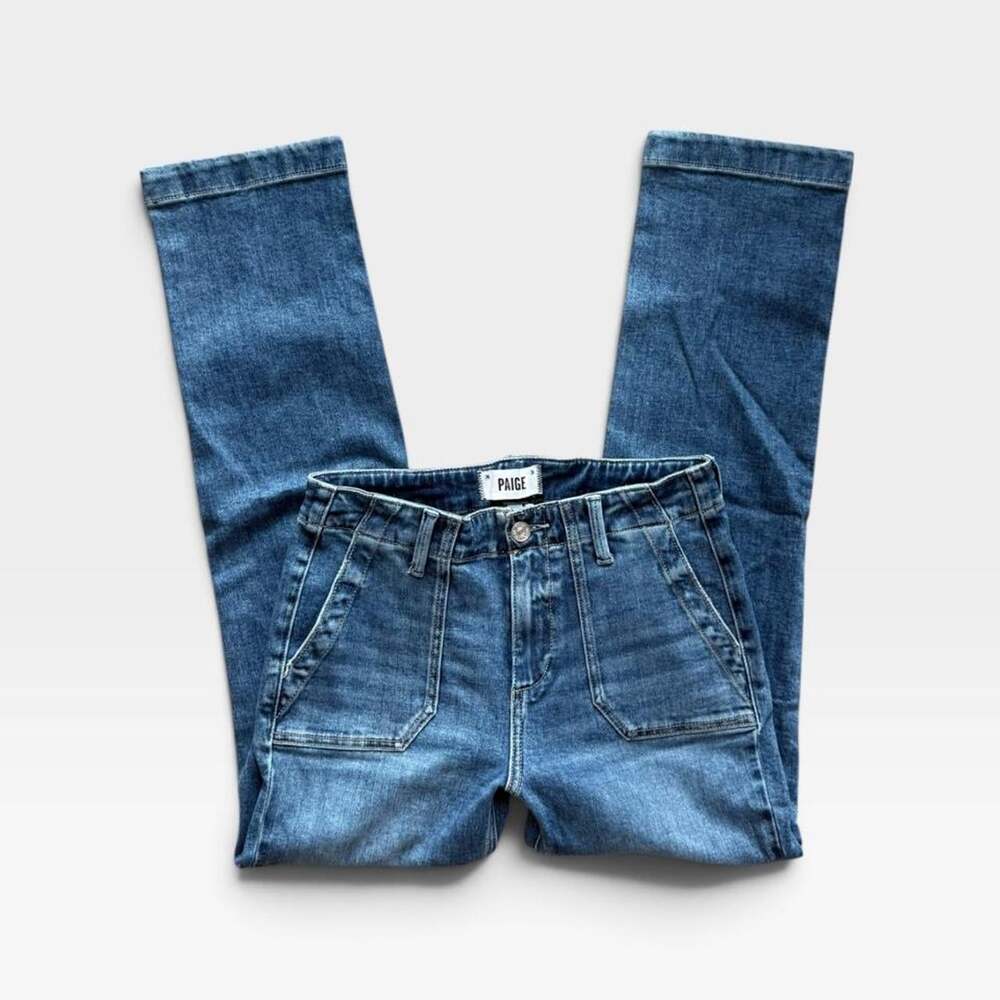 PAIGE Mayslie Straight Ankle Jeans | Medium Blue Wash | Womens Size 26